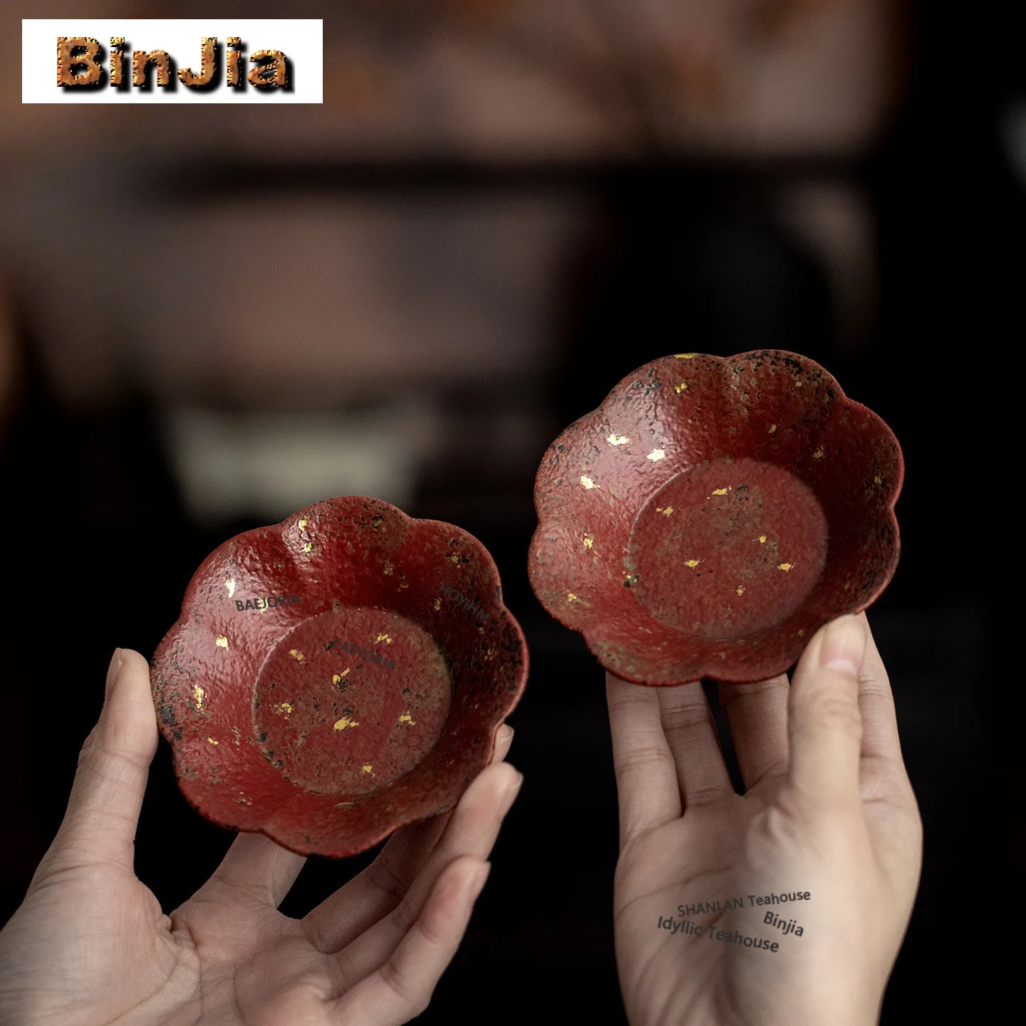 Red Sprinkle Gold Coasters Creative Stand For Mugs For Coffee Cups Saucer Heat Insulation Placemats Cup Holder Teaware Craft