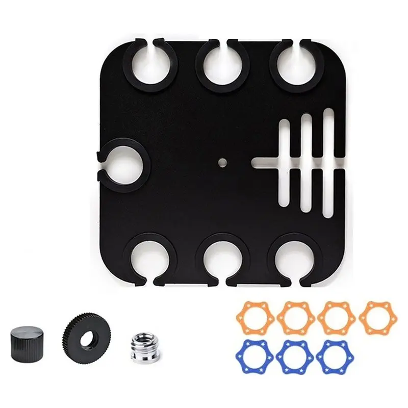 LXYB18B Mics Holder With Cable Slots Square Tray Multi Microphone Holder Holds Up To 7 Mics For Staging For Organize And Display