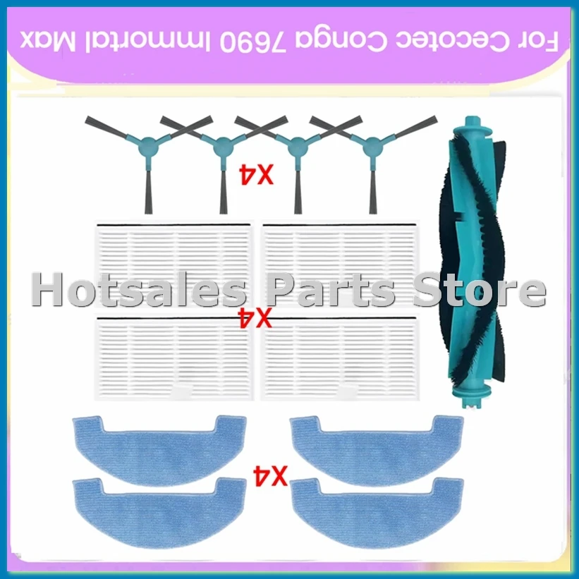 

Основная щетка, боковая щетка, HEPA-фильтр, ткань для швабры для пылесоса Immortal Max 7690, запасные части-A57M