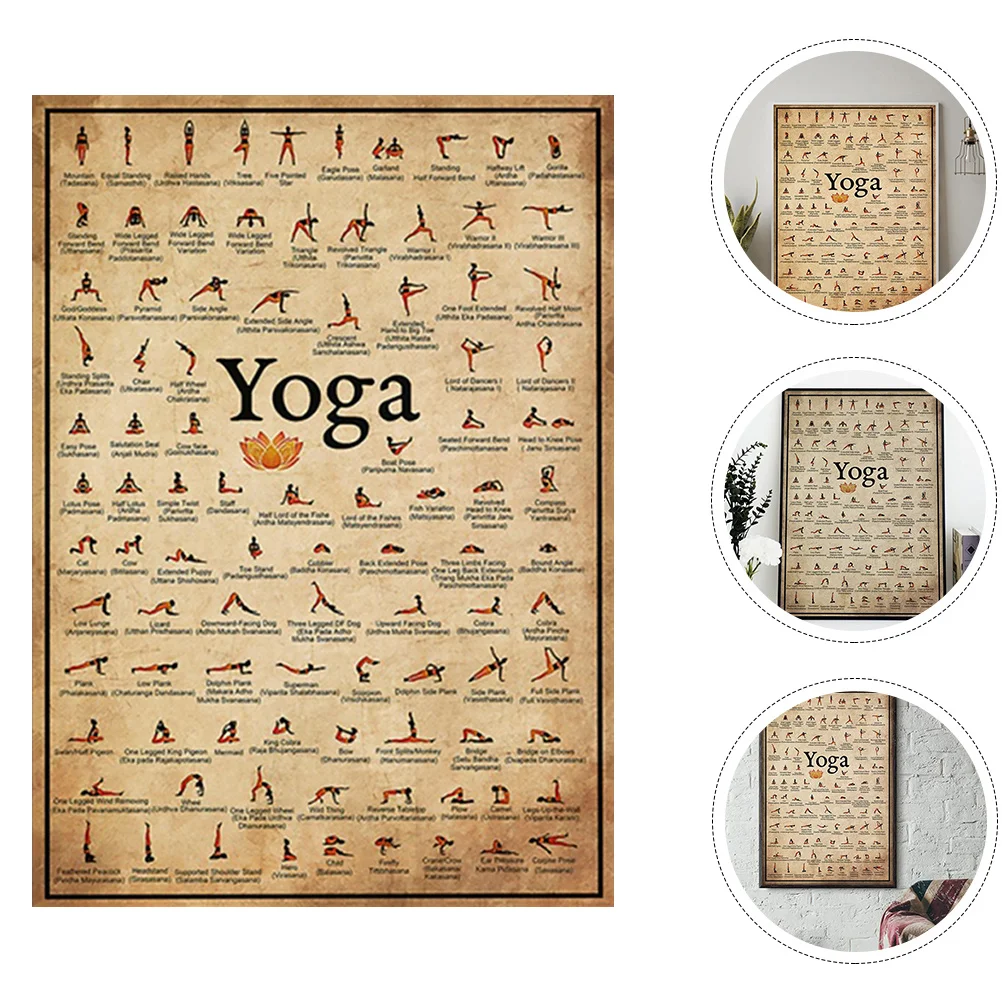 

1pc Yoga Posture Poster Canvas Wall Art Decor For Home Office Bedroom Milk Tea Shop Replaceable Wear-Resistant Picture Decor