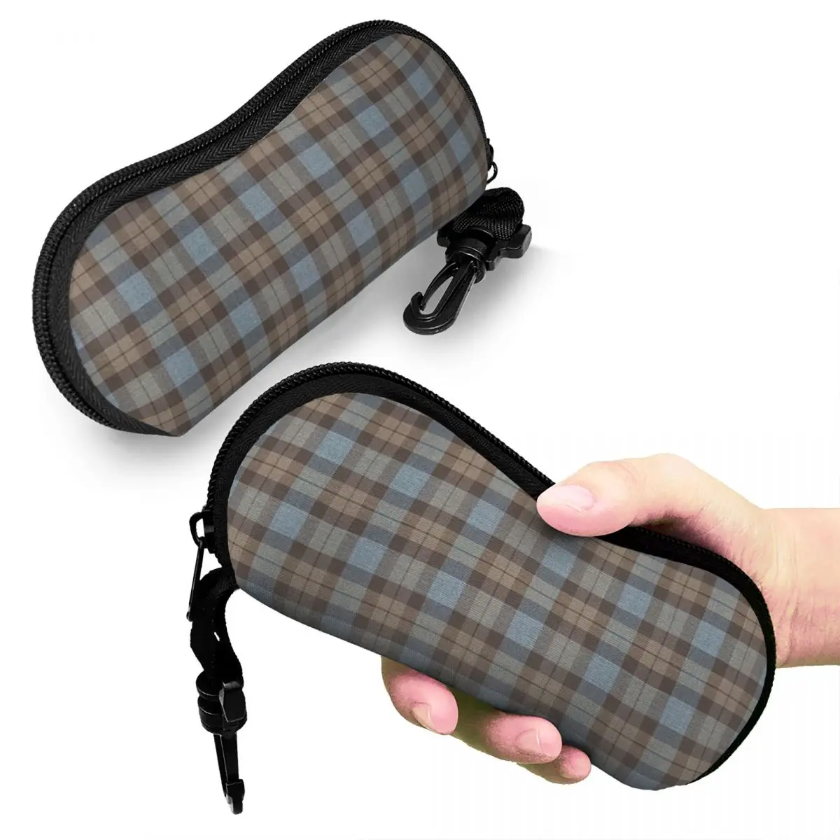 

Tartan Shell Glasses Case Portable Sunglasses Box Women Men Soft Eyeglasses Bag Pouch