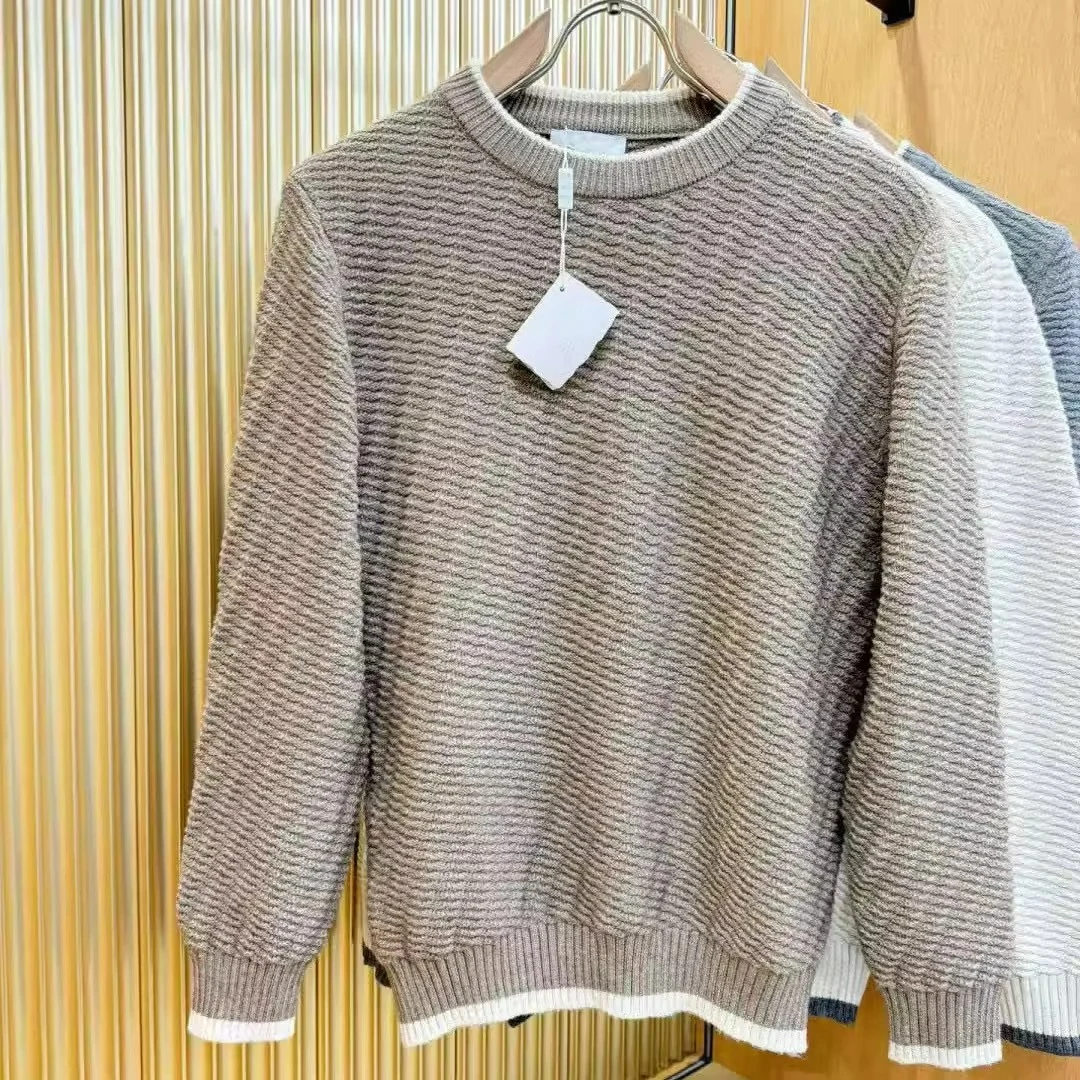 

BC итальянский мужской осенне-зимний новый модный вязаный свитер с круглым вырезом и вышивкой, мужской деловой повседневный универсальный свитер