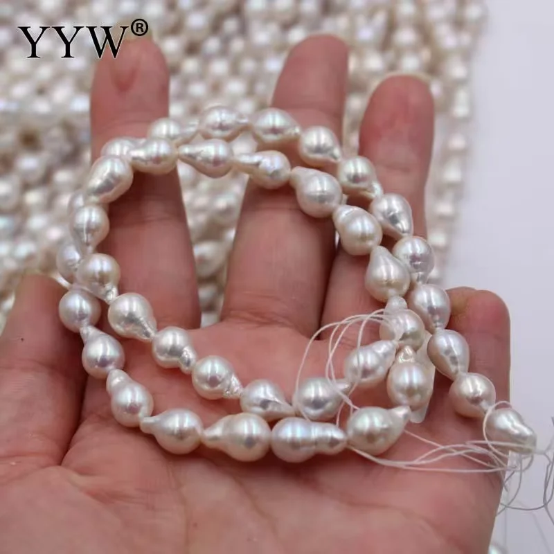 7-8 mm AAA Quality 100% Real Natural Freshwater Cultured Baroque White Teardrop Pearls 40cm Strand For Jewelry Make Accessory