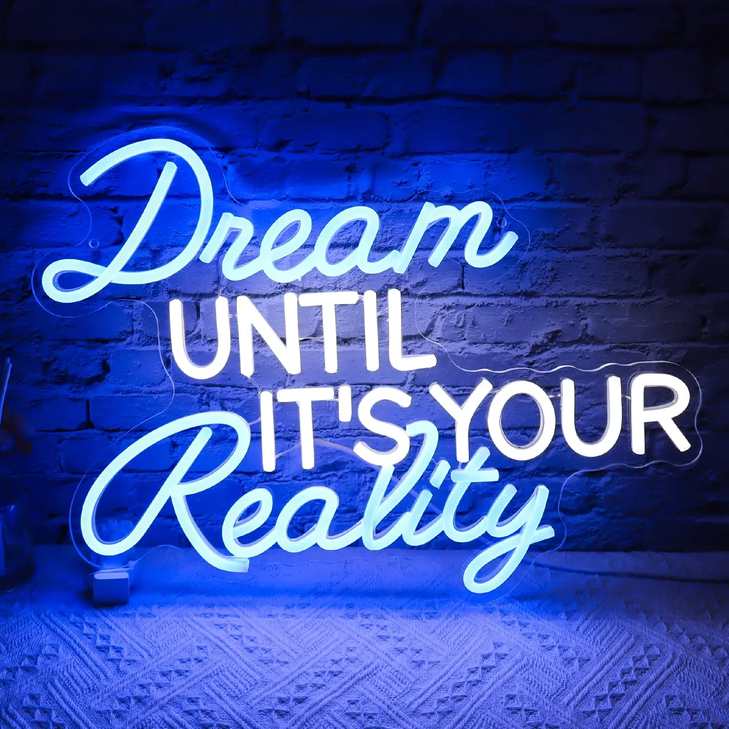 Dream Until It Is Reality LED Neon Sign USB Powered Neon Lights for Bedroom Office Livingroom Study Night Light