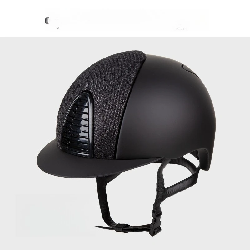 

Italian, second generation, black matte equestrian helmet, riding safety harness competition rider 8101043