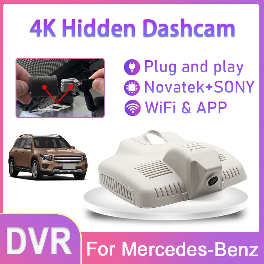 

Car DVR Wifi Video Recorder 4K Dash Cam Camera Easy Installation For Mercedes-Benz C Class w205 18-20 For MB CLS350 GLC300 19-21