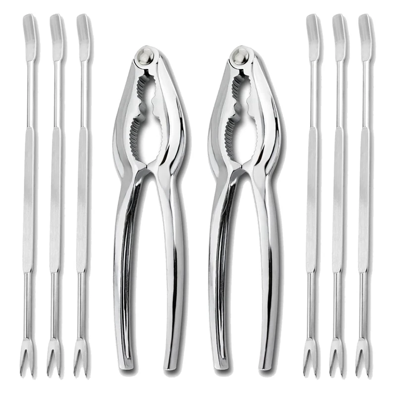 

32 Piece Seafood Tool Kit, Stainless Steel Crab Leg Cracker And Forks Nut Cracker Set Shellfish Sheller