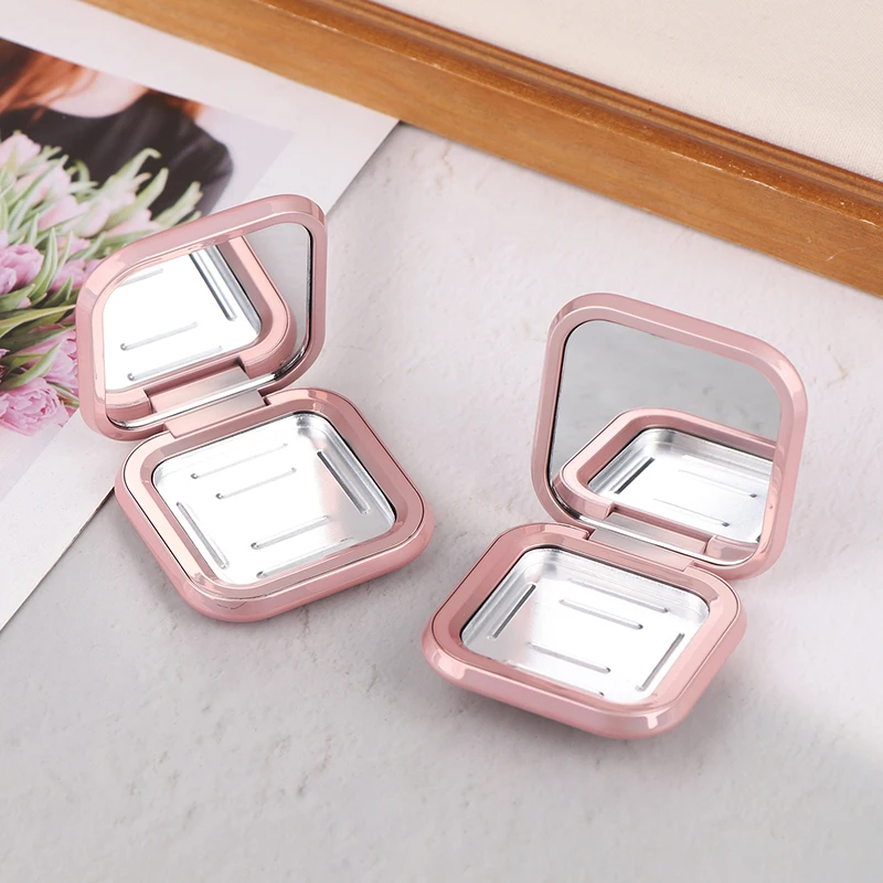 Rosa leere magnetische Schnalle Kosmetikpalette quadratische Lidschatten Rouge DIY Make-up-Box Rouge Hochglanz Lippenstift-Spenderbox