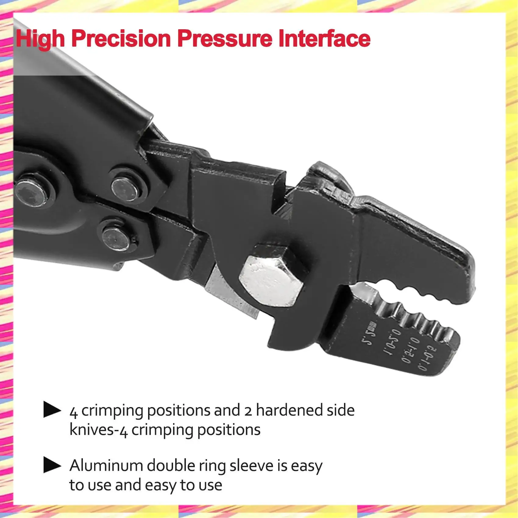 ABJJ Wire Rope Crimping Tool Wire Rope Swager Crimpers Fishing Plier With Crimp Sleeves Kit