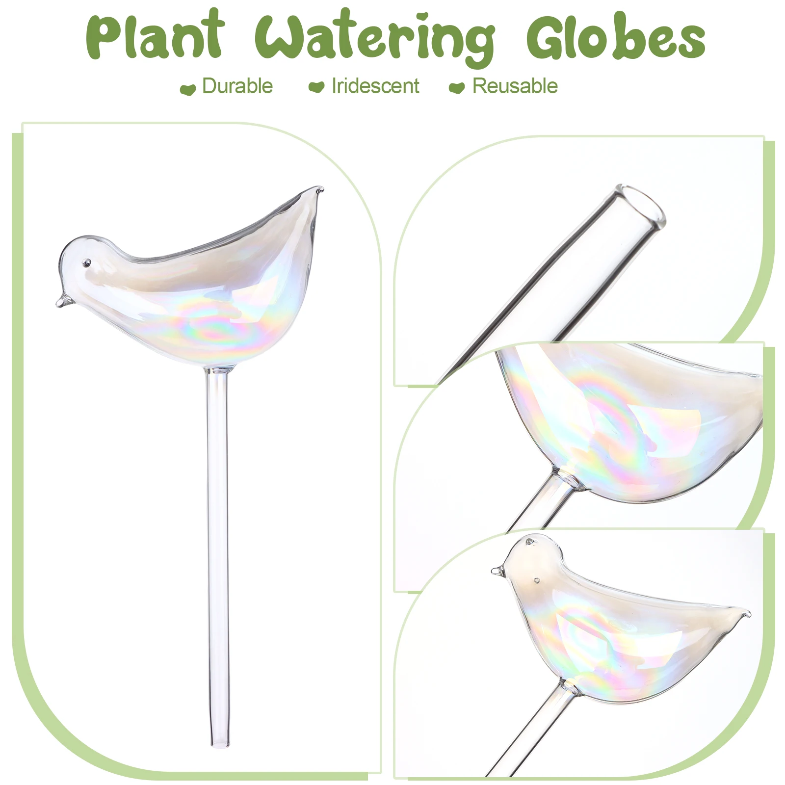 3PCS Plant Watering Globes Large Plant Watering Bulbs Colorful Bird Automatic Self Watering Device Drippers Irrigation System