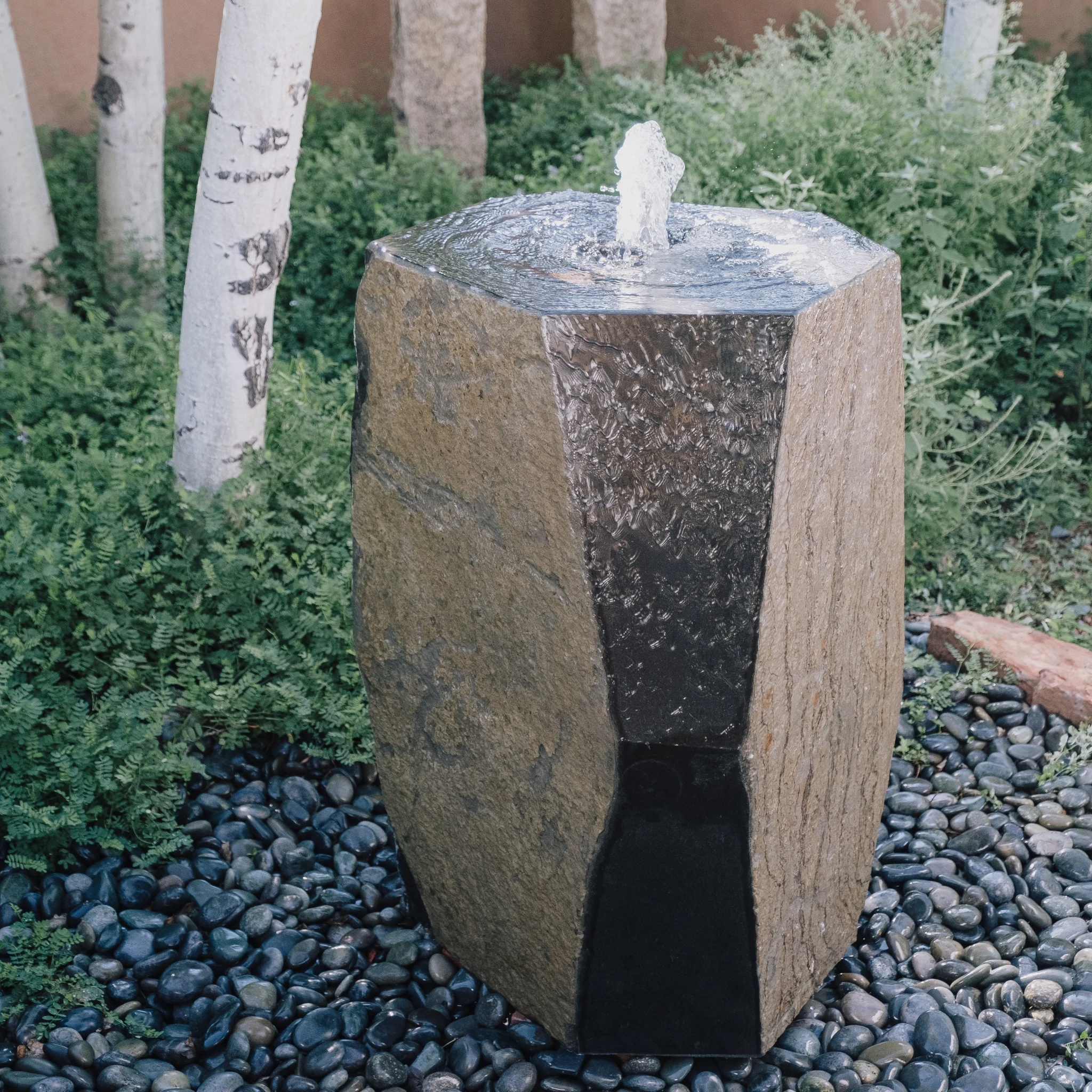 Bowl Basalt Rock Garden Water Fountain Ornaments for Outdoor Court Yard