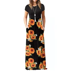 Floral Long Dress for Women Summer Clothing Vestidos de Mujer Casual Elegante Evening Dresses Vestidos Para Mujer Robe Femme