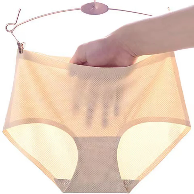 Women\'s Seamless Panties Ice Silk Underwear Sprots Breathable Panty Quick Drying Swim Bottom Briefs Panties for Women Culottes