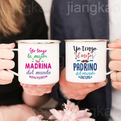 I Have The Best Godmother & Godfather in The Entire World Print Enamel Coffee Mug Drinks Cup Camping Mugs Birthday Holiday Gift
