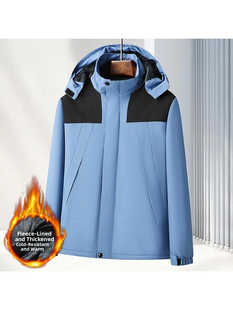 

Waterproof Windproof Work Jaet Warm Cold Proof Fce Lined Men's Securi orm Coat Thiened Winter Protection Jaet