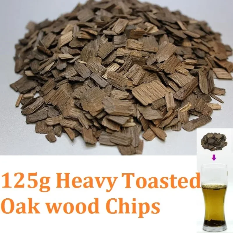 125g French Toasted Oak Chips For Wine Improve Wine Flavor Home Wine Brewing Making Whiskey Red Wine Enhancement Light Medium