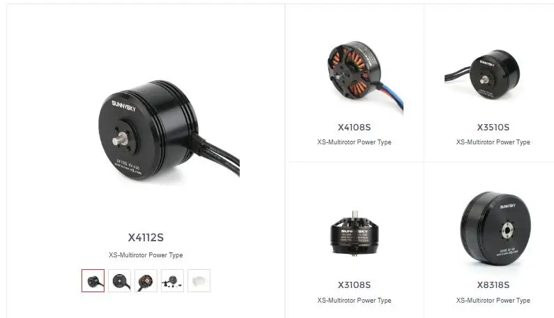 

Sunnysky XS-Multirotor Power Type X4112S 340/400/450KV X4108S 380/480/600/690kv X3510S 700KV X3108S X8318S 100kv Brushless motor