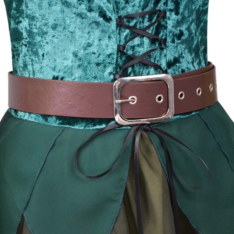 Robe de Fée Elfe Verte Médiévale avec Ailes et Ceinture – photo 8