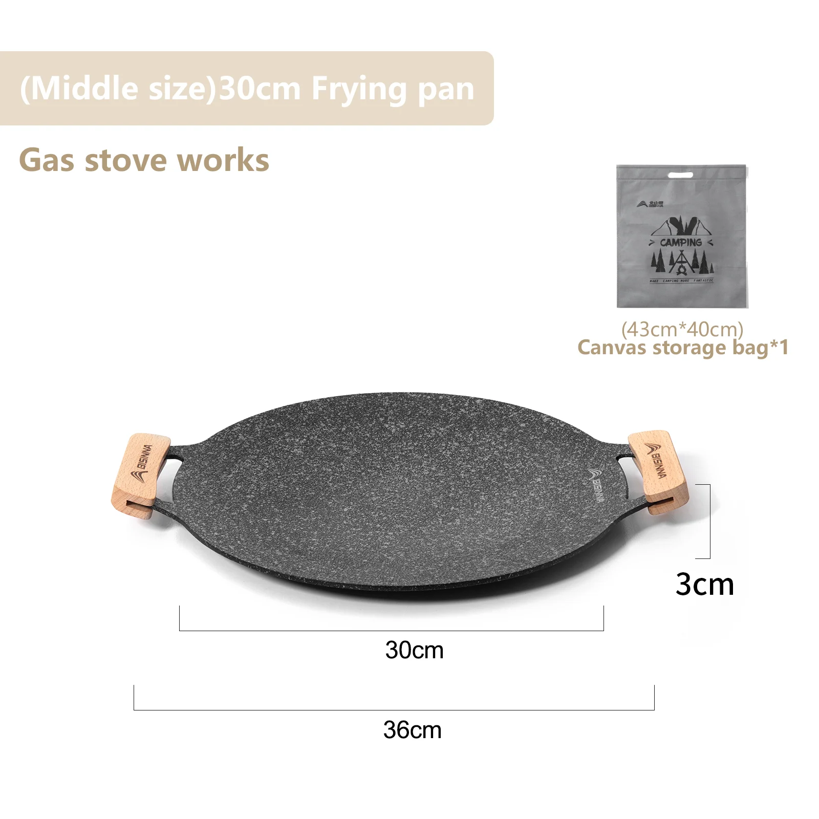 BSWolf sartén antiadherente para parrilla de barbacoa al aire libre, bandeja para hornear, placa de parrilla Roastig coreana, equipo de Camping