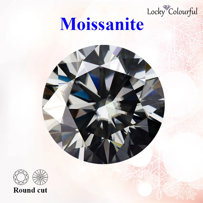 

Moissanite Round Cut Wholesale Gray Color Pass Diamond Test Charms for Beads Diy Jewelry Making Necklace with GRA Certificate