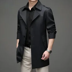 Solid Color Casual Overcoat Jacket for Men Windbreaker Man Coat Joker Cheap Clothes Offer High Quality Stylish Harajuku New In