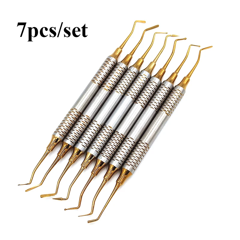 

7PCS/Set Dentistry Composite Resin Filling Set Spatula Thick Handle Filler Restoration Dental Instrument Tool