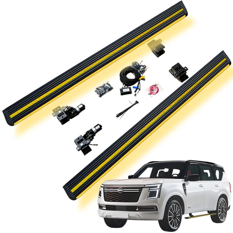 

2026 Новая пылезащитная водонепроницаемая электрическая боковая подножка с двойными огнями для Nissan PATROL Y63 2024 +