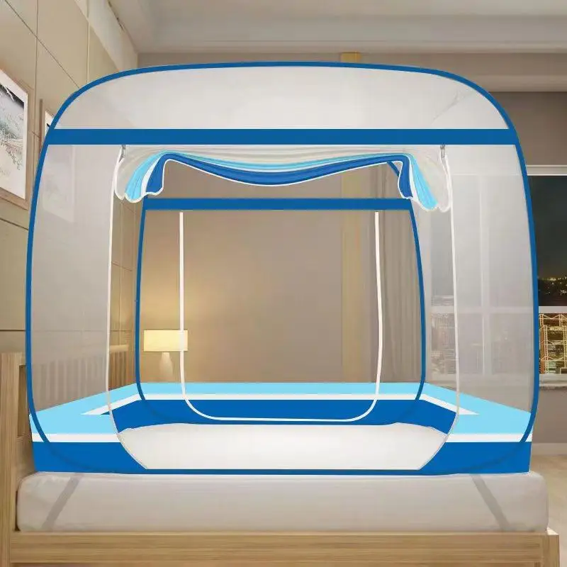 

No-Install Mosquito Net Mongolian Tent 15m Double Bed Large Space Fall-Resistant Foldable Stainless Steel Frame Breathable