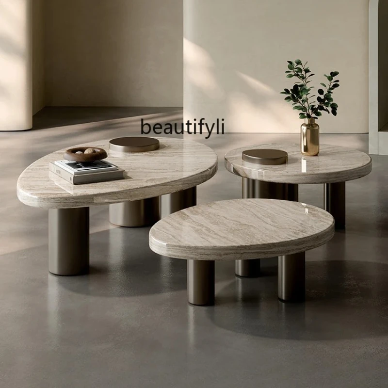 

Coffee table living room light luxury high-end office home creative marble minimalist round