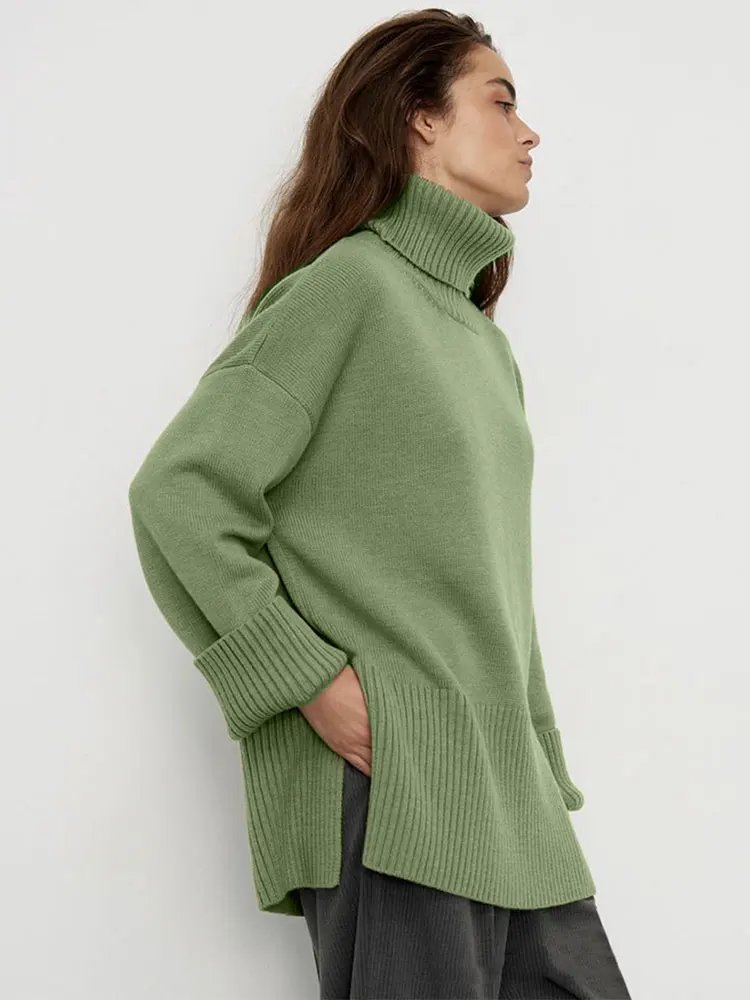 GACVGA elegante dolcevita lavorato a maglia pullover allentato maglione per le donne 2024 autunno inverno top Y2K maglioni capispalla