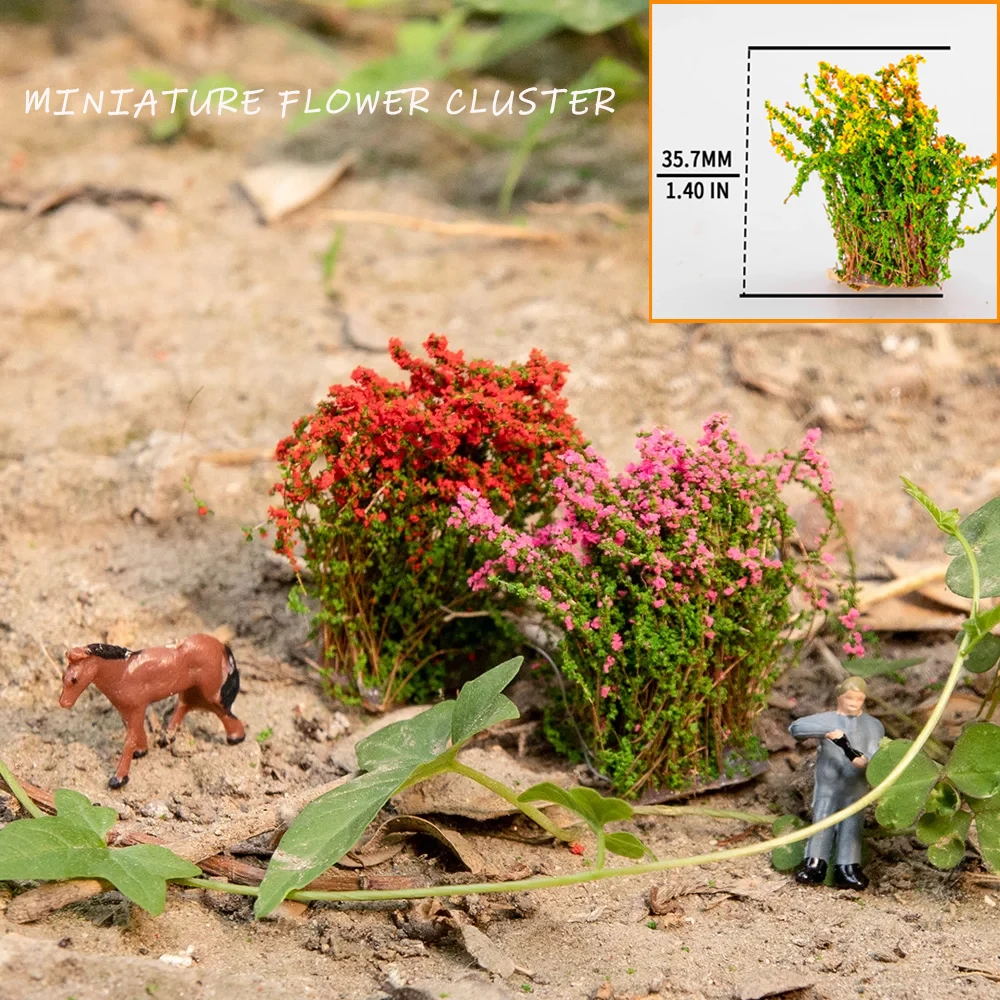 2pcs 3.5cm Miniature Flower Cluster Grass Cluster for Diy Model Making/Military Scenery/Architecture Building Landscape/Diorama