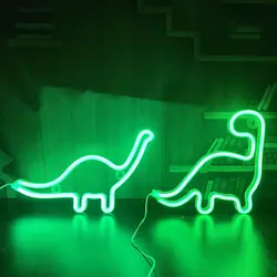 Dinosaur Neon Light Christmas Decoration Pendant LED Neon Sign Lamp Festival Atmosphere Bedroom Party Home Decor Adult Kid Gift