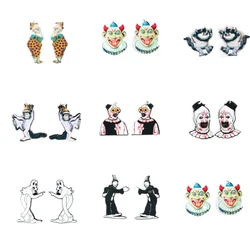 6PCS Clown Cat Acrylic Epoxy Pendant Charms For DIY Earrings Bracelets Necklace Halloween Jewelry Making