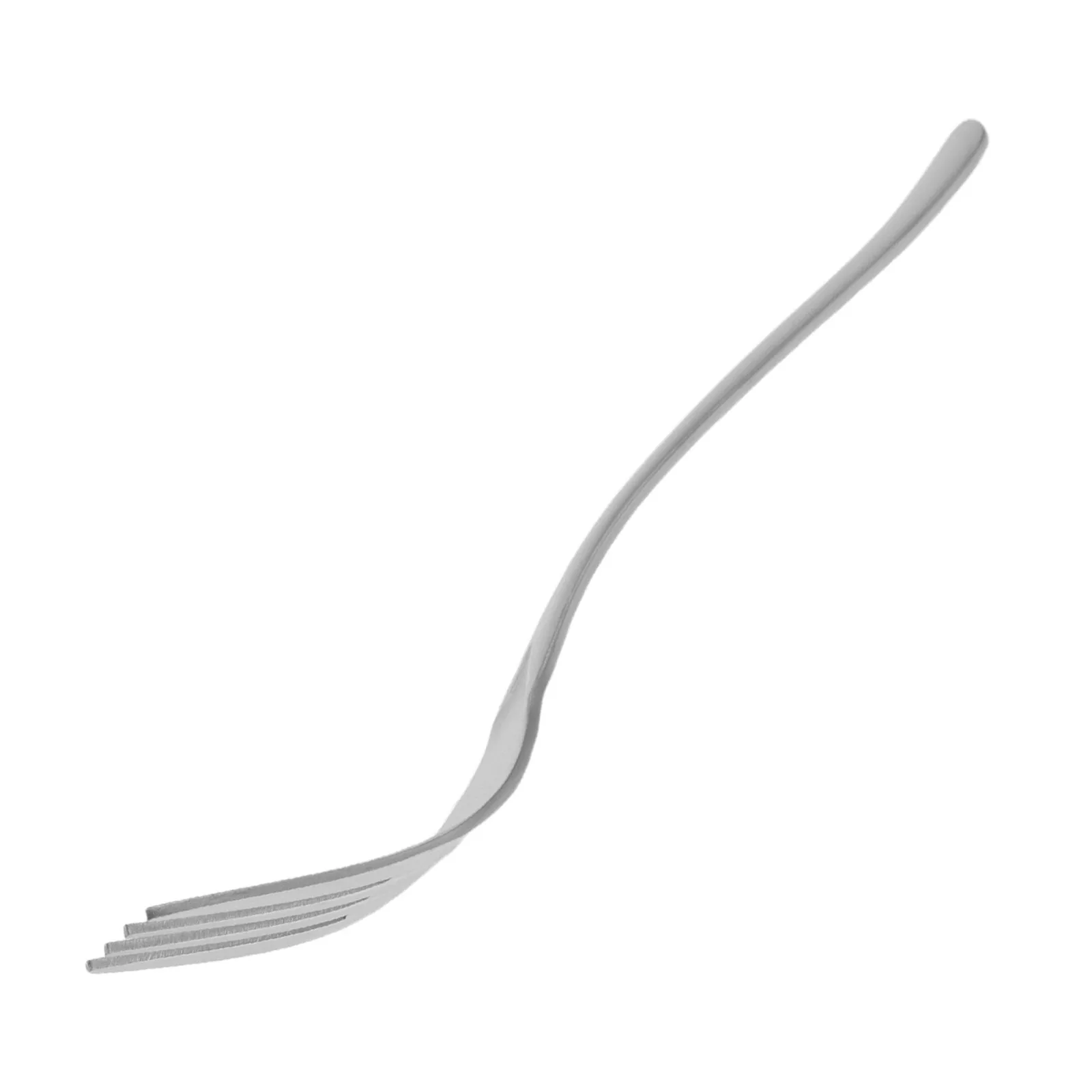 Titanium Dinner Fork Bent Handle Triangle Fork Pure Titanium Sandblasted Surface Lightweight Western Cutlery Adult Dining Modern