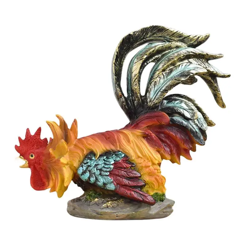 Chicken Garden Decor Resin Chicken Animal Yard Art Outdoor Chicken Decor Ornament Figurines Rooster Sculpture Artwork For