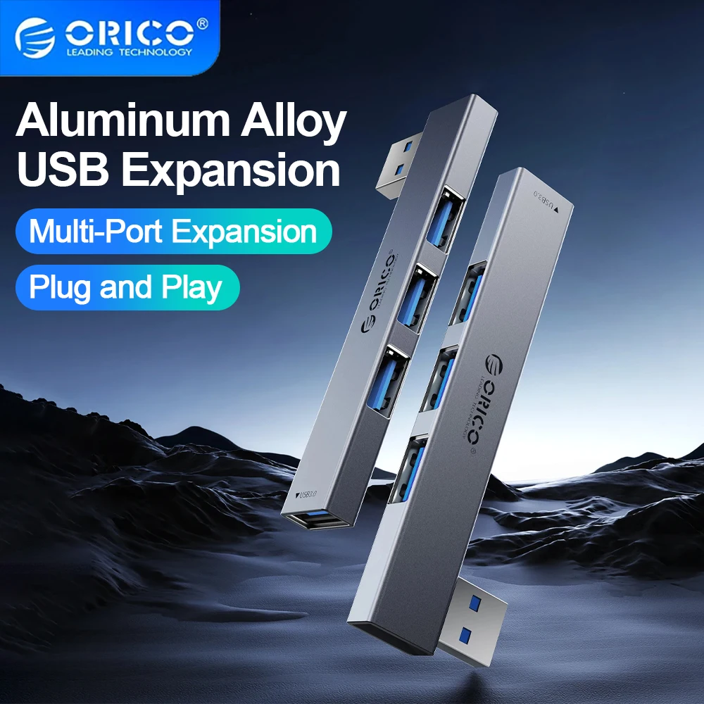 ORICO Aluminum USB HUB Multi Splitter USB 3.0 2.0 4-Port Adapter Expansion Dock OTG Dock for Macbook Pro PC Computer Accessories