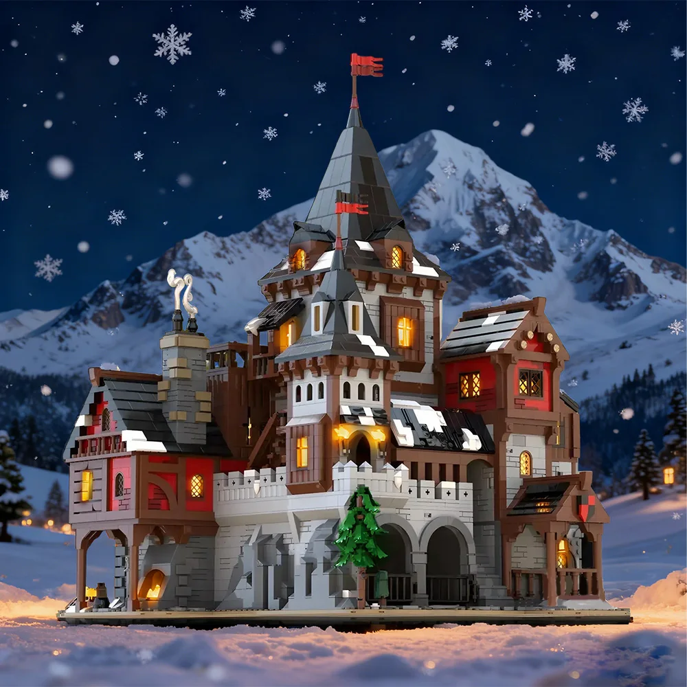Gobricks MOC Wolf Lord`s Castle Building Blocks Model Medieval Castle Architecture Bricks diy Assembled Toy Children Gift