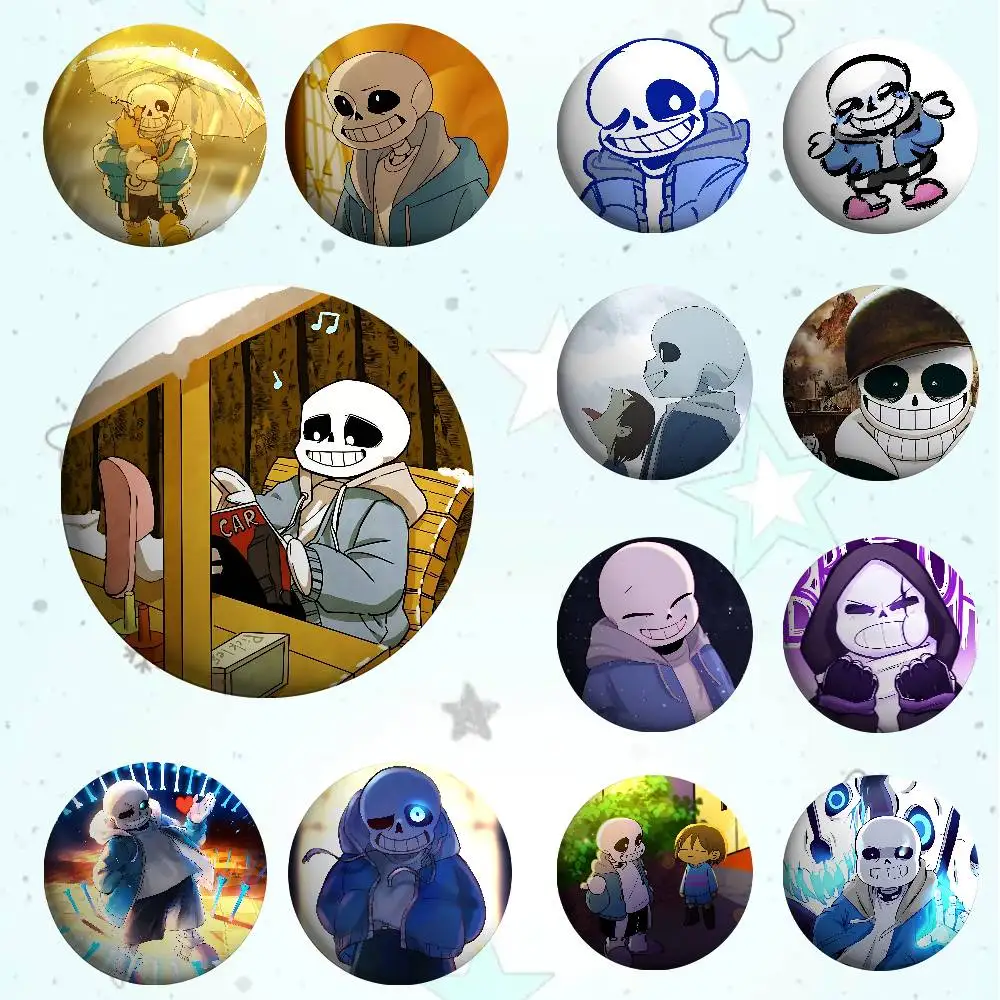 Niedliche H-Undertale Sans-W Abzeichen Weißblech Soft Button Pin Brosche Metall Abzeichen Custom Schmuck Zubehör Hut Tasche Revers