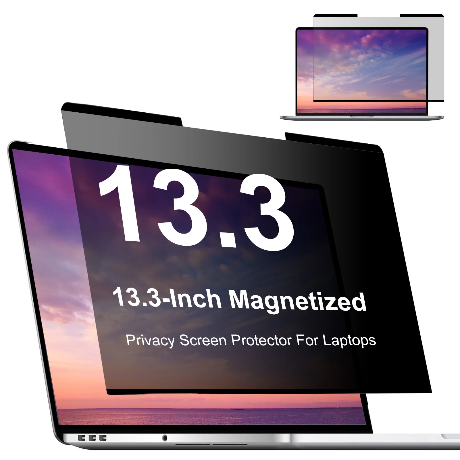 Magnetic Laptop Privacy Screen 13.3 Inch Removable Anti Glares Protector for Computer Monitor