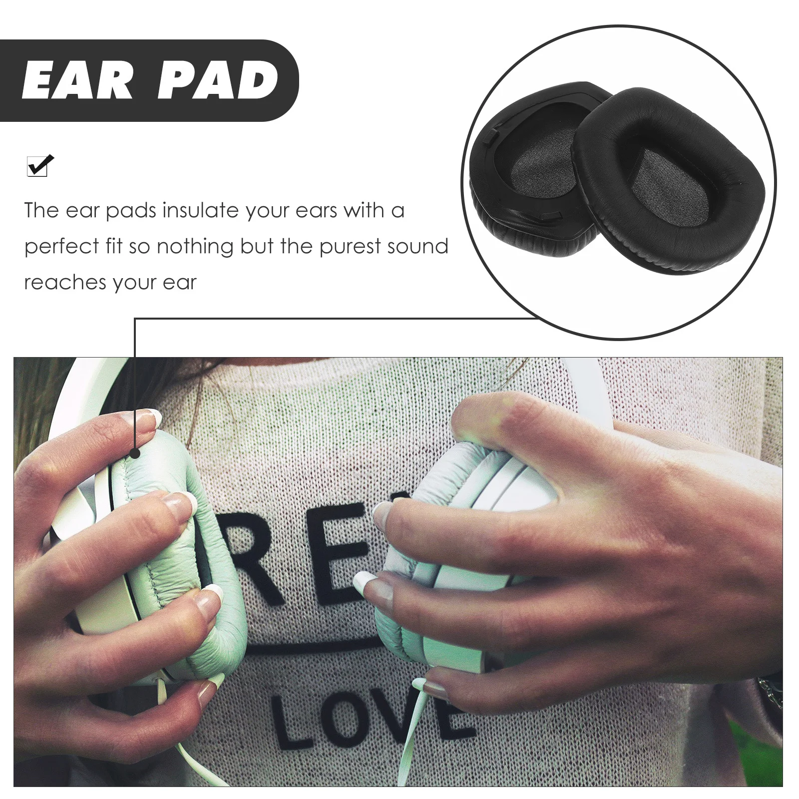 

2Pcs Supple Headset Ear Pads Replacement Compatible for Rs165 Rs175 Rs185 Rs195 Comfortable Ear Cushions Noise Blocking