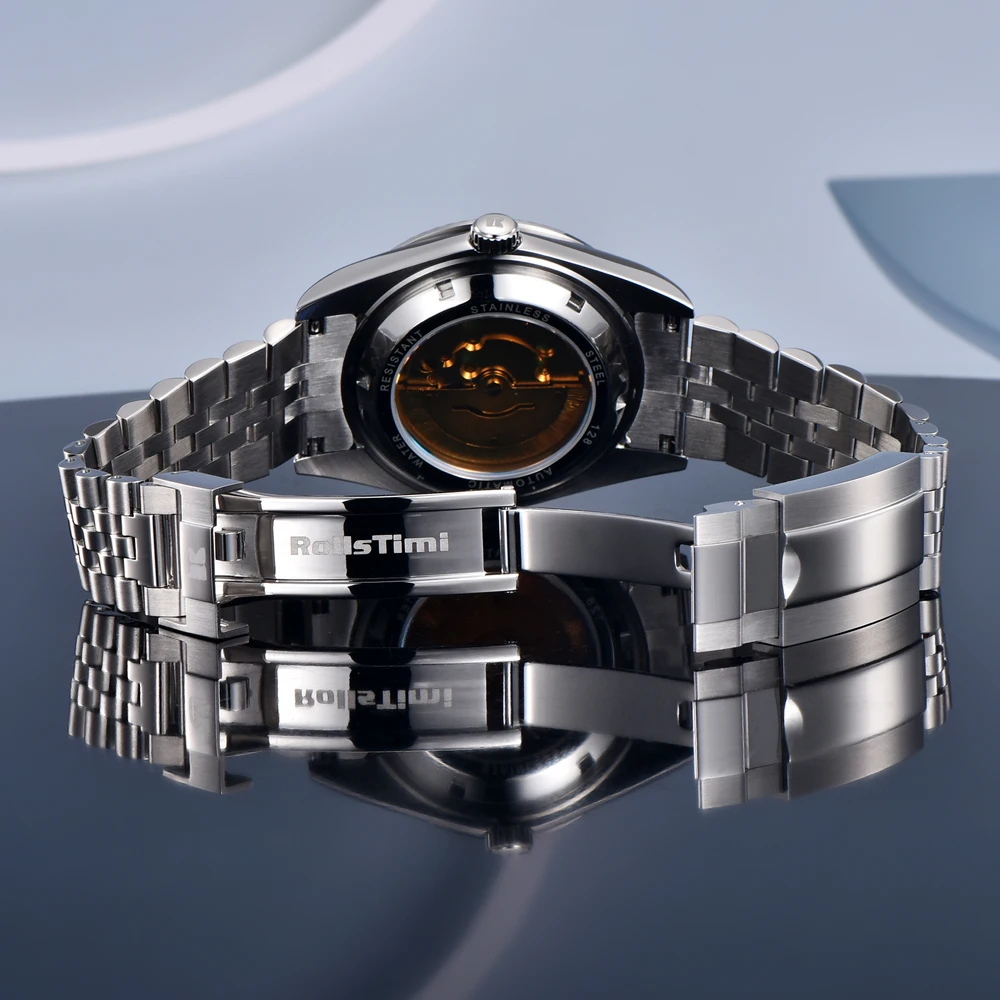 RollsTimi 2024 Neue Herrenuhren, luxuriöse Herren-Mechanische Armbanduhr, Automatikuhr für Herren, Edelstahl, Saphirspiegeluhr