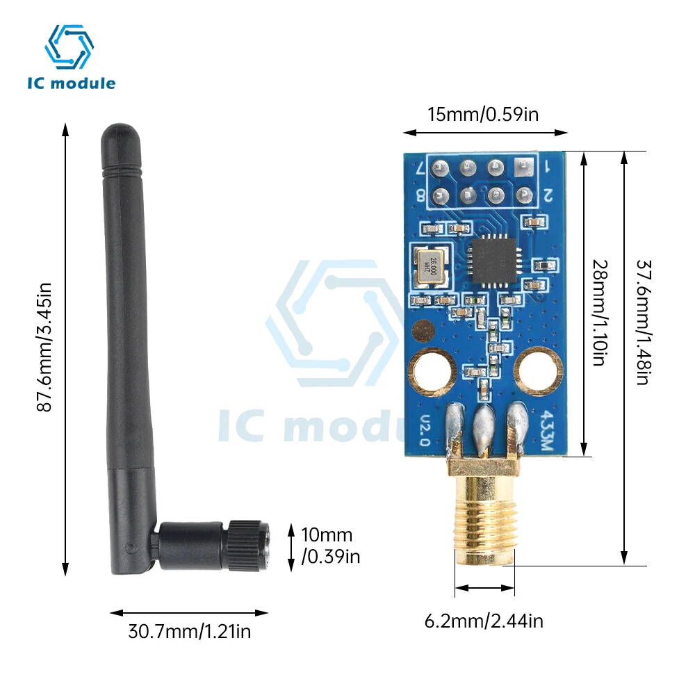 CC1101 Modulo ricetrasmettitore wireless 433 Mhz Modulo ricetrasmettitore RF wireless Trasmissione dati