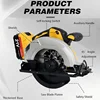 무선 원형 톱, DEWALT 20V MAX 배터리용, 7-1/4 인치 브러시리스 전원 원형 톱, 0-50 도 경사 기능, 경량 5