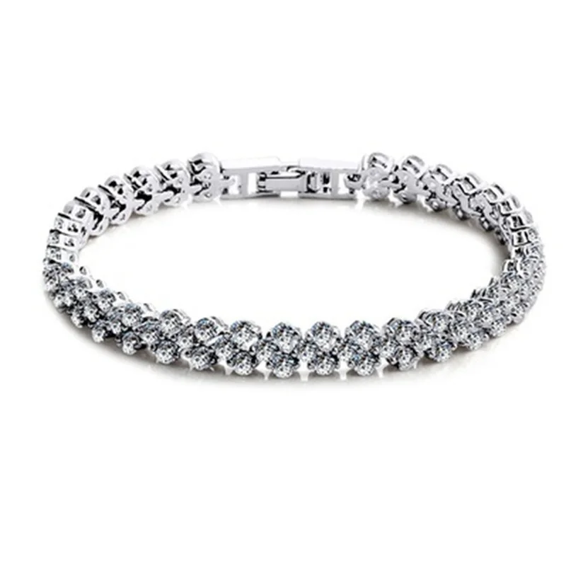 Fashion Women\'s Crystal Bracelet Gold and Silver Rose Gold Color Bracelet Weight Loss Magnetic Therapy Bracelet Health Jewelry