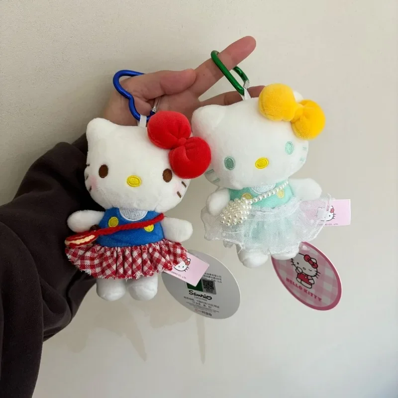 Sanrio Hello Kitty Pluszowa lalka Kreskówka Anime Śliczna lalka KT Kot Torba Dekoracja Moda Plecak Wisiorek Dzieci Lalka Prezenty świąteczne