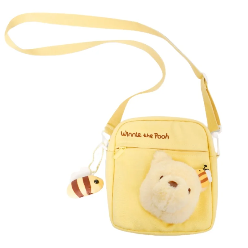 

Холщовая сумка на плечо с Винни-Пухом, многослойная сумка через плечо с рисунком Винни, большая вместительная сумка для хранения аниме, товары