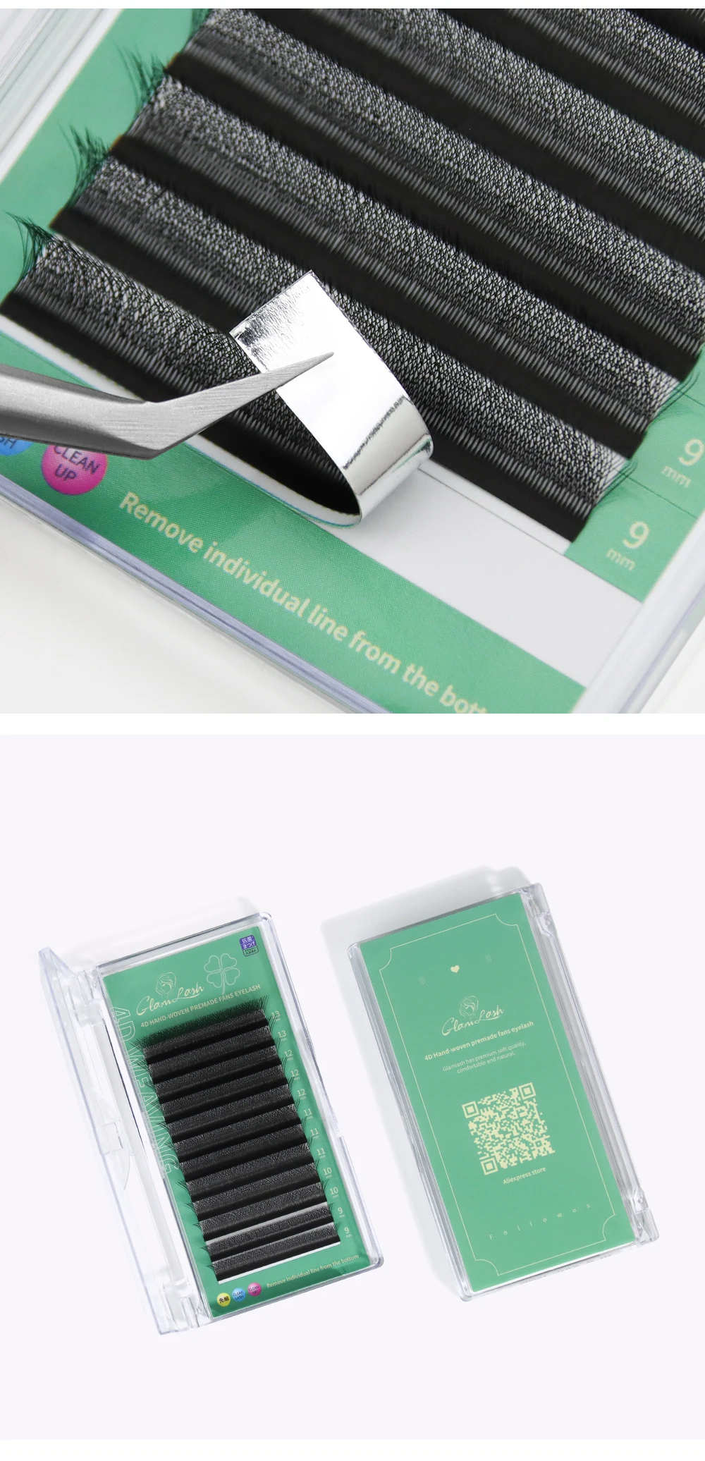 GLAMLASH 4DW 5DW 0,10mm Curl Wimpernverlängerung Künstliche Wimpern – Detail 8