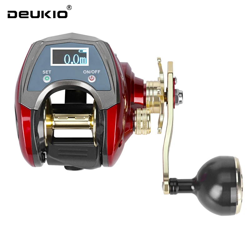 DEUKIO Full Metal 6+1BB Left / Right Fishing Reel with LED Digital Display Electronic Baitcasting Line Counter Reel Casting Reel