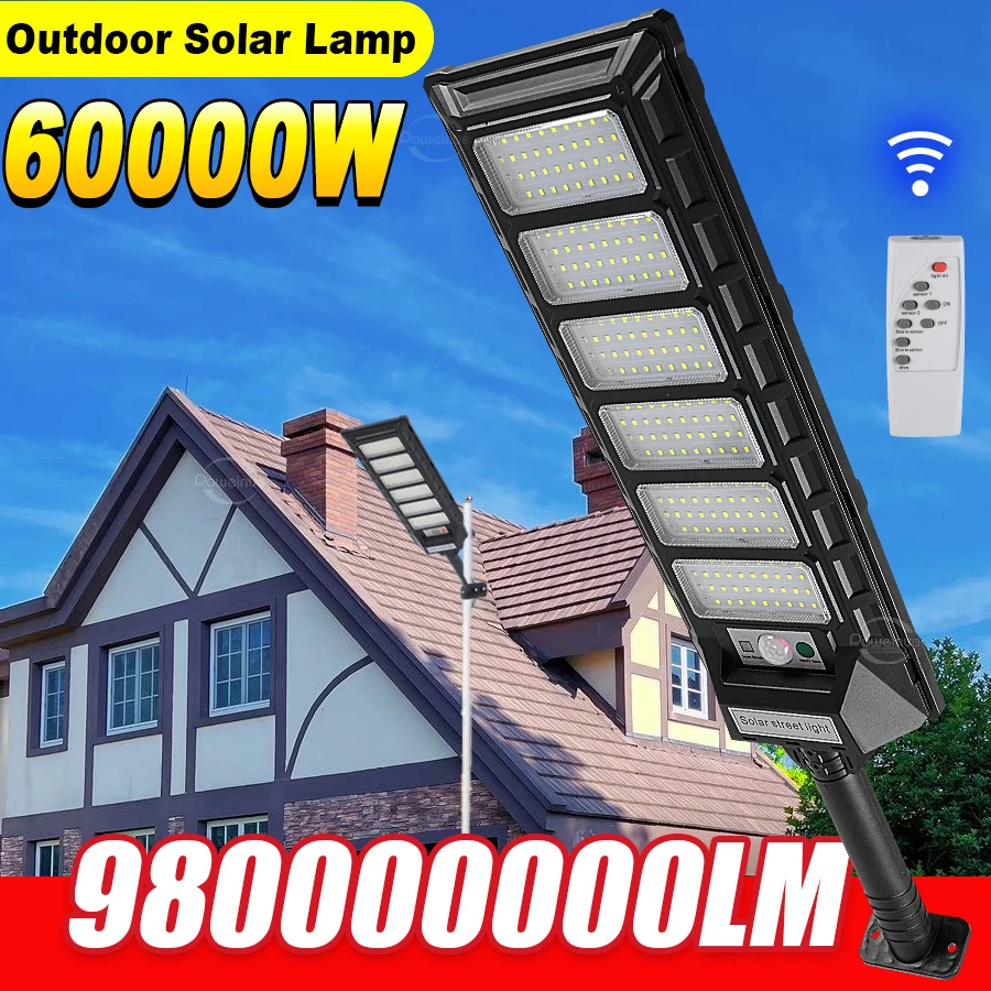 980000000LM Super Bright Outdoor Solar LED Light 60000W High Power Outdoor Wall Lamp Security Solar Lamp Lighting for Garden