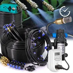 60w Self-priming Pump Misting Cooling System Check Valve Smart Timer 360° Bend Nozzle Atomizer Sprayer Outdoor Garden Irrigation